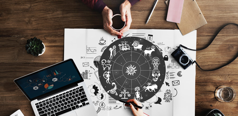 A detailed birth chart highlighting houses and planets related to business and career decisions