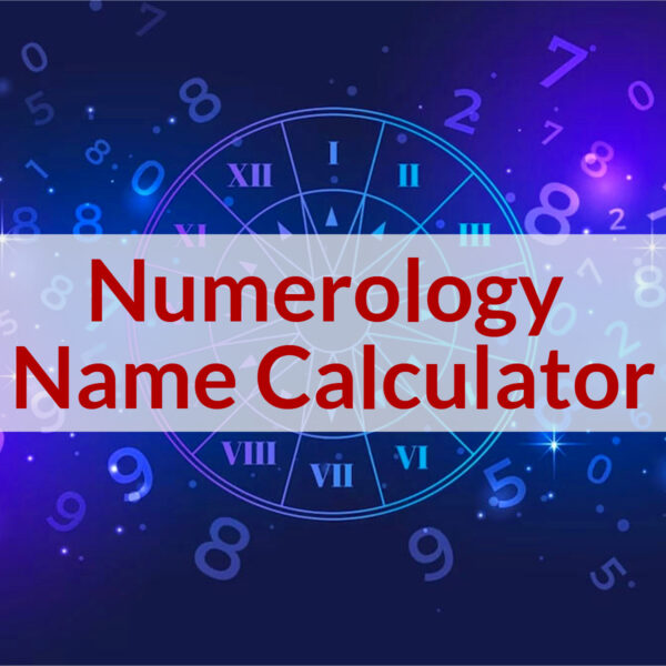 Professional name calculator numerology interface showing step-by-step process for calculating name numbers, birth date numerology, and creating complete numerology name charts